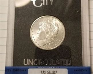 Carson City 1884 uncirculated Silver Dollar MS 63 - $220