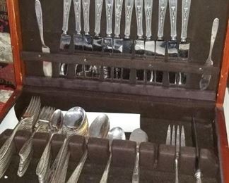 Silverplate Flatware set I believe it was Rogers. Not Gorham.  $65.