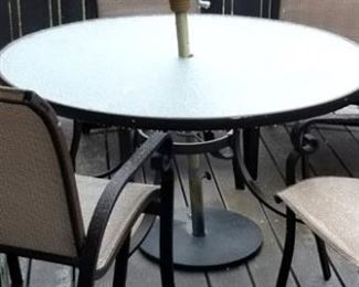 furn patio set $75 4 chairs, umbrella, table