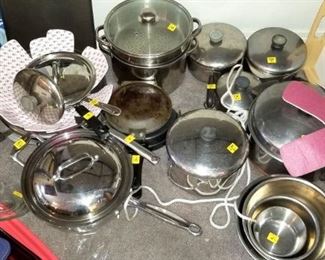 Variety of stainless pans 