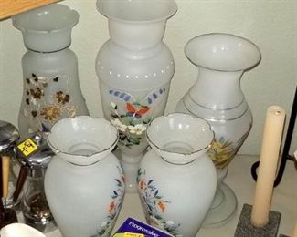 misc glass vase lot $12