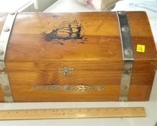 large wood ship box $25