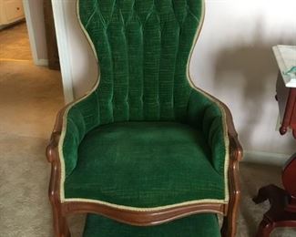 antique chair with ottoman 