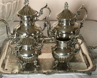 5-piece silverplate tea set