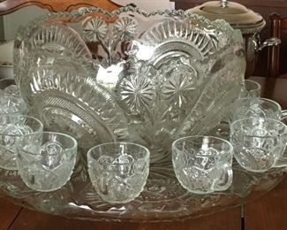 variety of punch bowls and cups