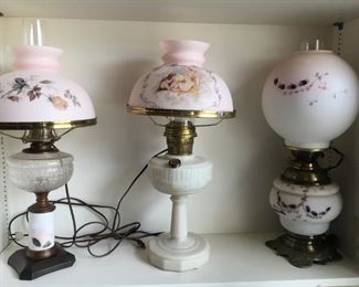 variety of antique lamps