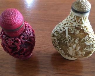 unique intricately carved snuff bottles