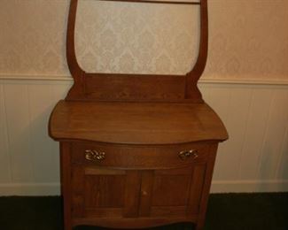 Antique wash stand, 35" W x 19' D x  38" H (top of stand)

