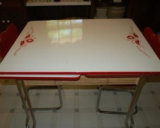 Vintage enameled kitchen table