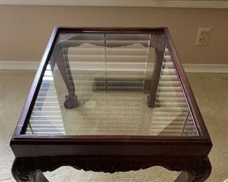 Lovely end table with recessed glass top