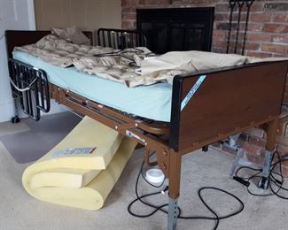 Drive Medical Semi Electric Bed - with Half Rails, Innerspring Mattress, Med Aire Variable Pressure Pump and Pad System with End Flaps @ $195
