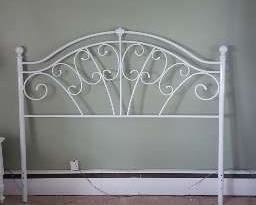 White metal headboard