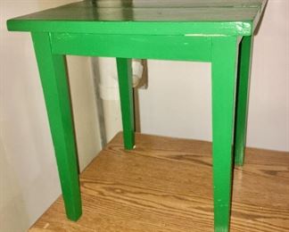 green painted side table