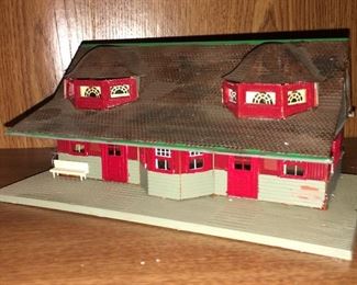 model railroad station with additional houses to be photographed soon