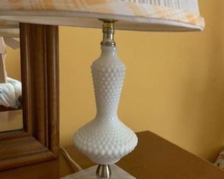 hobnail marble base lamp $30.00