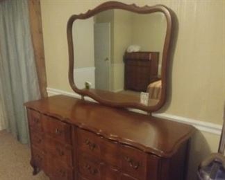 Matching vintage dresser and mirror