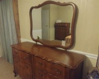 Matching vintage dresser and mirror 