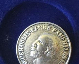 Vintage Latin Coin Buttons, Do-Cen do dis ci mus Ex nihilo Ni hil FIT Button Silver Metal Round Shank