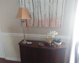 Mid Century wood foyer or sofa cabinet.