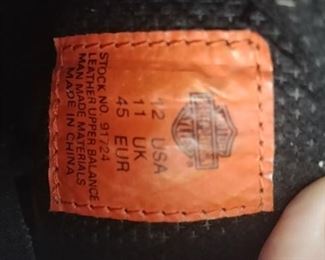 Harley Davidson size 12 boots.