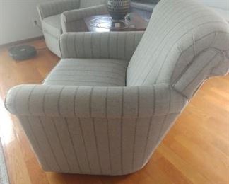 Side view of swivel chair.
