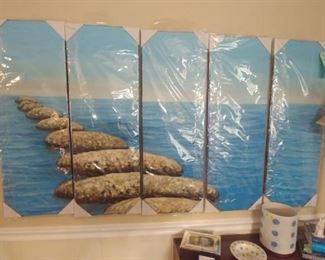 Five panel lake wall art. New in the package.