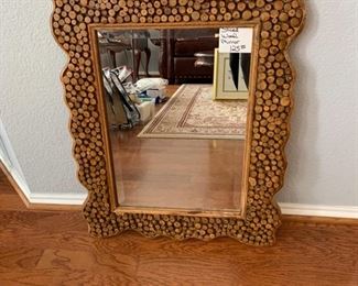 Sliced wood mirror