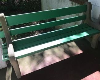 2 Cement and Wood Park Benches!  So cool!