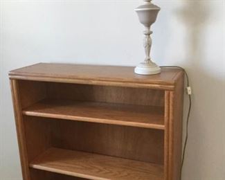 Solid Oak Bookcase with Lamp https://ctbids.com/#!/description/share/361929