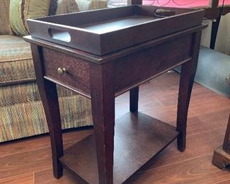 Small side table with removable tray and drawer. $95