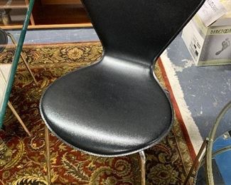 8 black pleather dining chairs $395 set.  Great condition