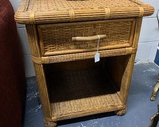 Pair wicker side tables $95 Great condition