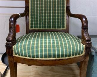 Mahogany antique arm chair beautiful upholstery $150 