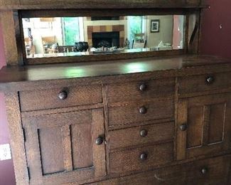 Antique Art and Crafts Mission Style Quarter Sawn Oak Sideboard/Buffet
