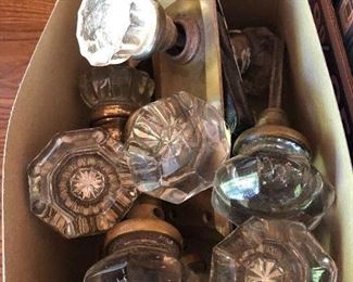 Vintage glass door knobs