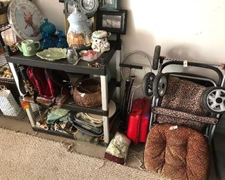 Item to the right is a pet stroller