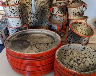 Red and White Enamelware