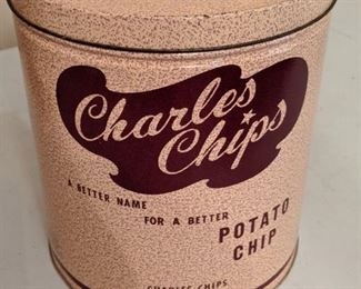 Vintage Charles Chips Can