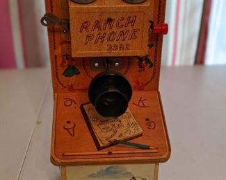 Old Western Tin Litho Ranch Phone