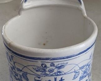 Old Iron Stone Salt Container