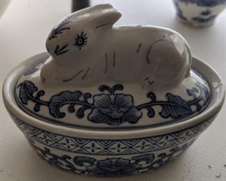 Figural Rabbit Covered Dish