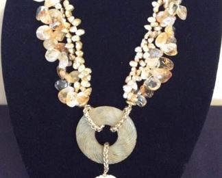 MLC004 Keshi Petal Pearls & Jade Necklace