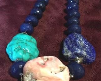 MLC073 Natural Stone & Beads Necklace 