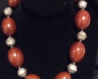 MLC094 Amber Color Beads Necklace