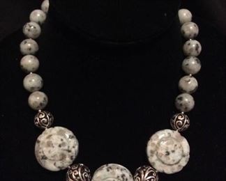 MLC096 Amazonite Good Luck Beads Necklace