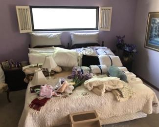 King size bedroom suite and plenty of linens, to boot.