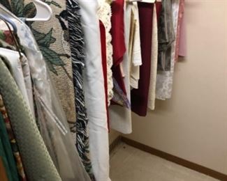 Linens and tablecloths galore.