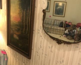 1920’s mirror and antique painting