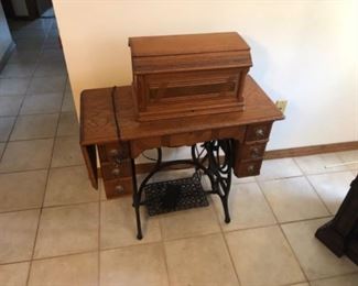 Antique Goodrich Sewing Cabinet retrofitted with newer machine