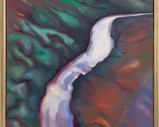 Agnes Carbrey "Jackson River I", oil on canvas, painted 1999, purchased 2000, 35 x 43, unsigned.
